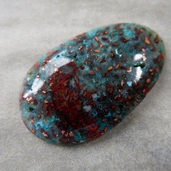 Copper in chalcedony, Indonesia, cabochon no.2