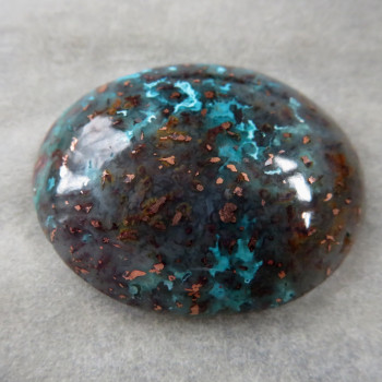 Copper in chalcedony, Indonesia, cabochon no.3
