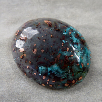 Copper in chalcedony, Indonesia, cabochon no.6