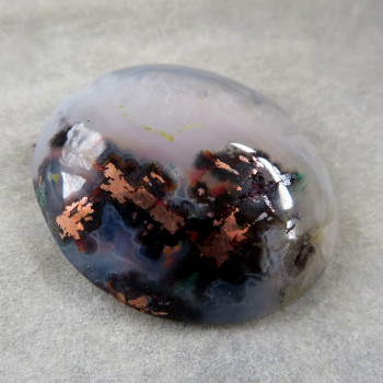 Copper in chalcedony, Indonesia, cabochon no.7