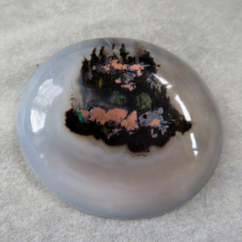 Copper in chalcedony, Indonesia, cabochon no.9