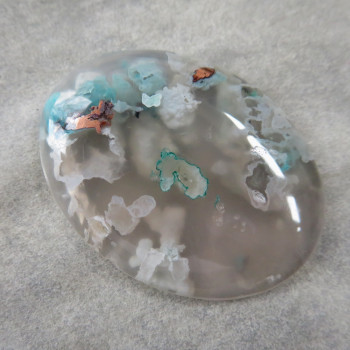 Copper in chalcedony, Indonesia, cabochon no.10
