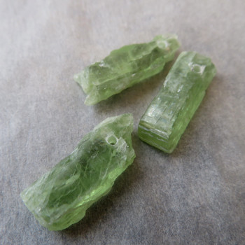 Green Kyanite, raw drilled - set no. 1