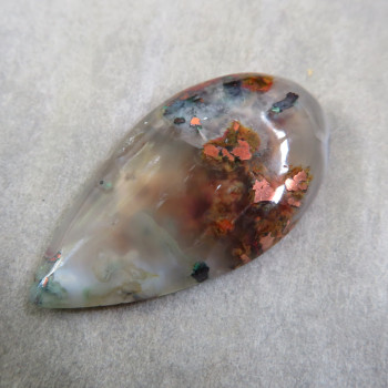 Copper in chalcedony, Indonesia, cabochon no.1