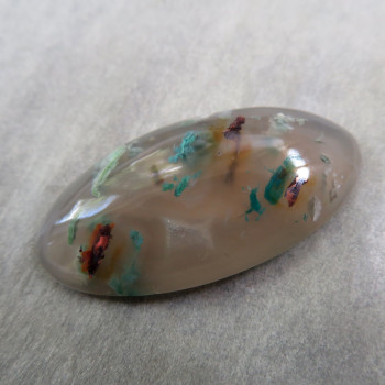 Copper in chalcedony, Indonesia, cabochon no.3