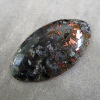 Copper in chalcedony, Indonesia, cabochon no.4