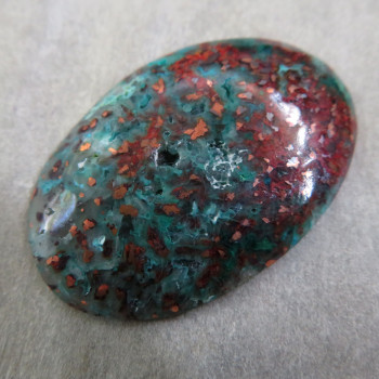 Copper in chalcedony, Indonesia, cabochon no.5