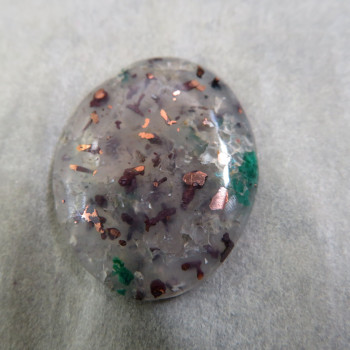 Copper in chalcedony, Indonesia, cabochon no.7