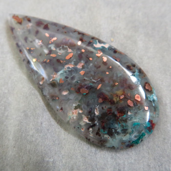 Copper in chalcedony, Indonesia, cabochon no.8