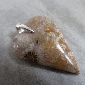 Fossil coral, Indonesia, pendant no. F1