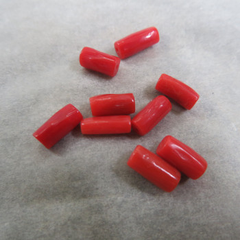Genuine red coral tube approx. 8mm, (1pc)