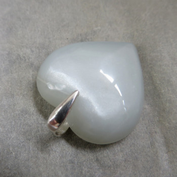 Silver Moonstone, heart, pendant no. M1