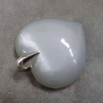 Silver Moonstone, heart, pendant no. M2