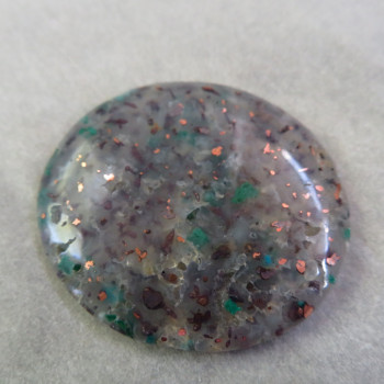 Copper in chalcedony, Indonesia, cabochon no.1