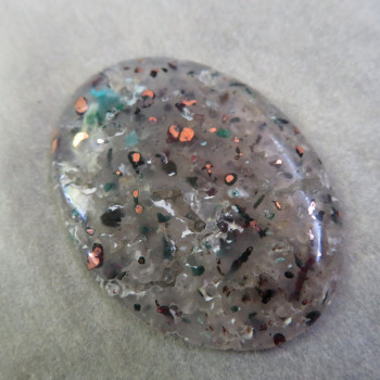 Copper in chalcedony, Indonesia, cabochon no.4
