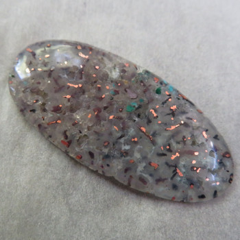 Copper in chalcedony, Indonesia, cabochon no.5