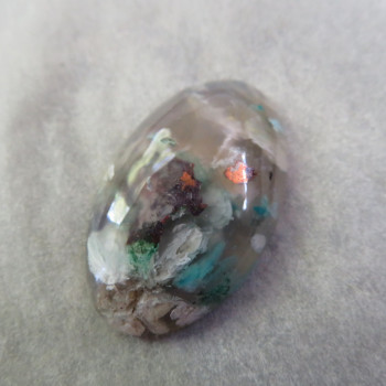 Copper in chalcedony, Indonesia, cabochon no.6