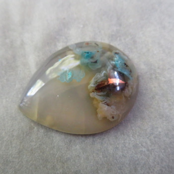 Copper in chalcedony, Indonesia, cabochon no.7