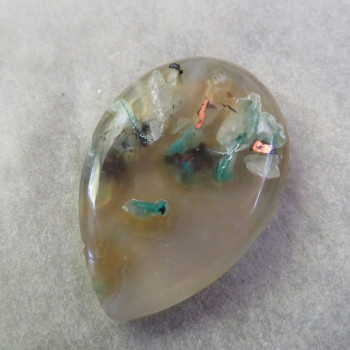 Copper in chalcedony, Indonesia, cabochon no.8