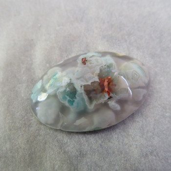 Copper in chalcedony, Indonesia, cabochon no.9
