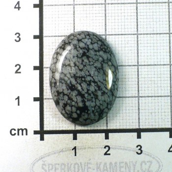 vločkový obsidián,kabošon 22x30 mm,č. 15