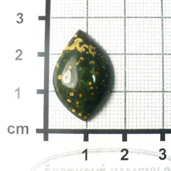 Zelený puntíkatý jaspis, Ukrajina, kabošon č.5| šperkové-kameny.cz