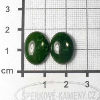 Nefrit,kabošonek 12x16mm, pár č.1 | šperkové-kameny.cz