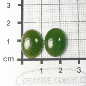 Nefrit,kabošonek 12x16mm, pár č.2 | šperkové-kameny.cz