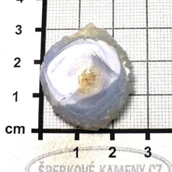 Řez krápníkem, natur kabošon -modrý chalcedon č.10| šperkové-kameny.cz