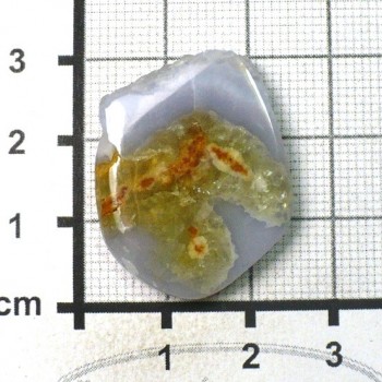 Řez krápníkem, natur kabošon -modrý chalcedon č.11| šperkové-kameny.cz
