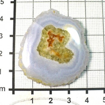 Řez krápníkem, natur kabošon -modrý chalcedon č.15| šperkové-kameny.cz