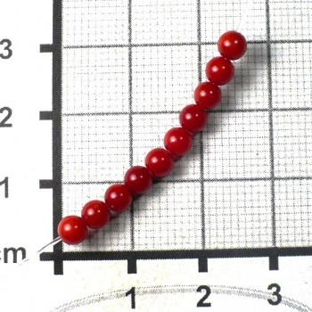 červený korál , korálky 4 mm, 10 ks| šperkové-kameny.cz