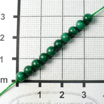 Malachit, korálky 4 mm, 1 ks