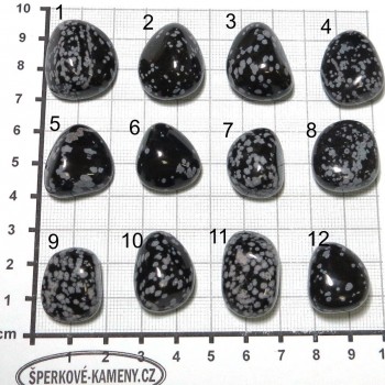 vločkový obsidián ,valounky, set A| šperkové-kameny.cz