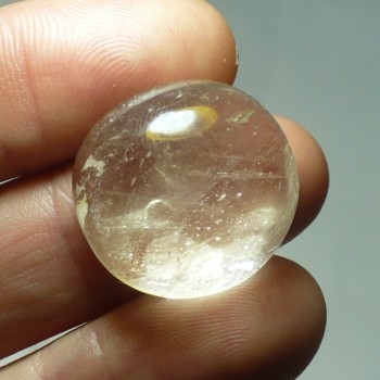 světle růžový topaz, kabošon č.9| šperkové-kameny.cz