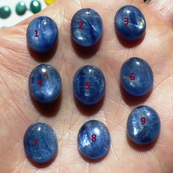  Kyanit oválek, kabošon 10x12 mm ,set A| šperkové-kameny.cz