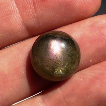 Labradorit  kabošon 14 mm, Madagaskar,   č.3| www.sperkove-kameny.cz