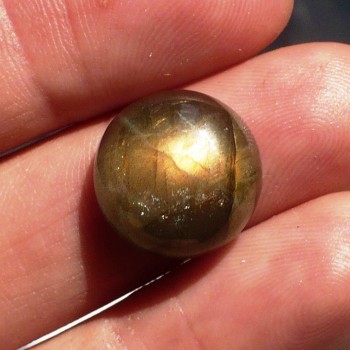 Labradorit  kabošon 14 mm, Madagaskar,   č.5| www.sperkove-kameny.cz