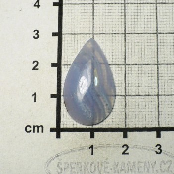 Modrý chalcedon Malawi,kabošon č.32  | šperkové-kameny.cz