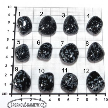 vločkový obsidián ,valounky, set B| šperkové-kameny.cz