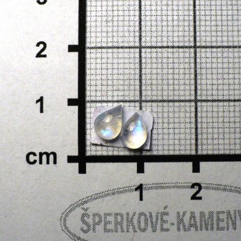 Duhový měsíční kámen, náušnicový pár č.1| www.sperkove-kameny.cz