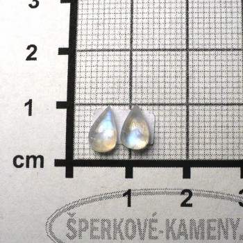 Duhový měsíční kámen, náušnicový pár č.2| www.sperkove-kameny.cz