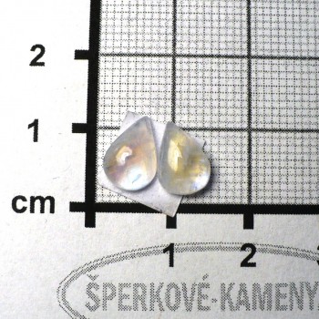 Duhový měsíční kámen, náušnicový pár č.4| www.sperkove-kameny.cz