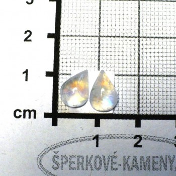 Duhový měsíční kámen, náušnicový pár č.5| www.sperkove-kameny.cz