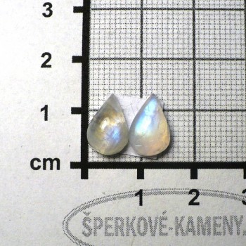 Duhový měsíční kámen, náušnicový pár č.7| www.sperkove-kameny.cz