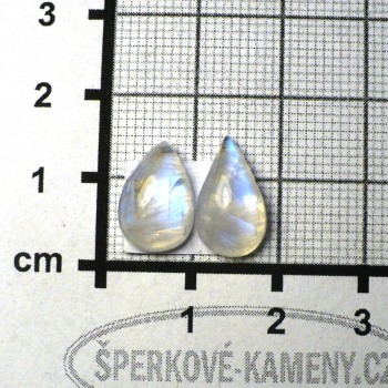 Duhový měsíční kámen, náušnicový pár č.8| www.sperkove-kameny.cz