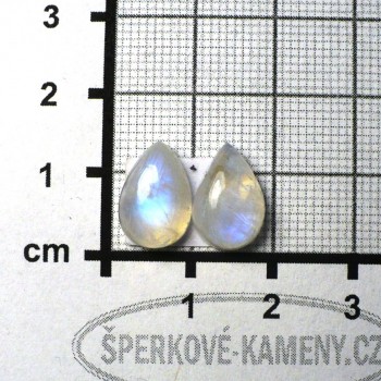 Duhový měsíční kámen, náušnicový pár č.9| www.sperkove-kameny.cz