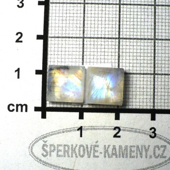 Duhový měsíční kámen, náušnicový pár č.13| www.sperkove-kameny.cz