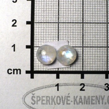 Duhový měsíční kámen, náušnicový pár č.18| www.sperkove-kameny.cz