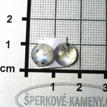 Duhový měsíční kámen, náušnicový pár č.22| www.sperkove-kameny.cz